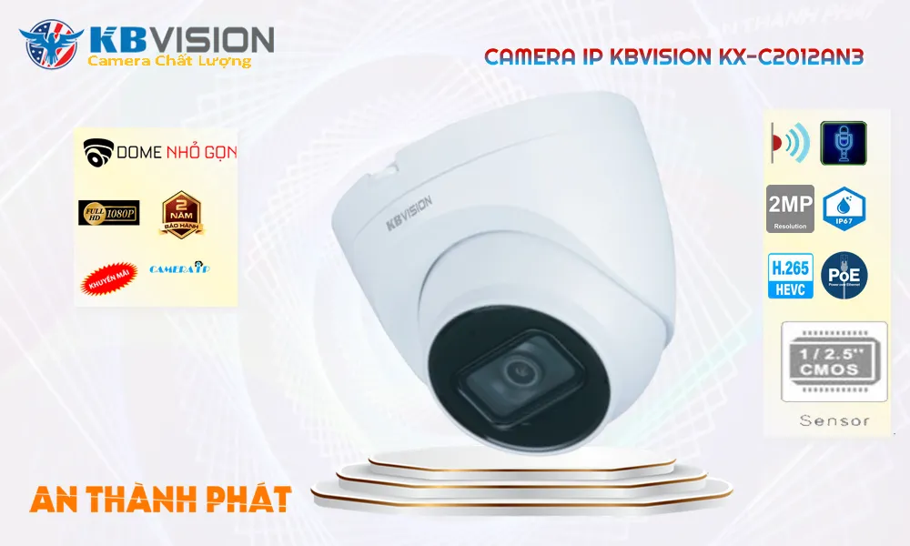 Camera IP Dome KX-C2012AN3 Kbvision,Giá KX-C2012AN3,phân phối KX-C2012AN3,KX-C2012AN3 Camera Chính Hãng KBvision Bán
