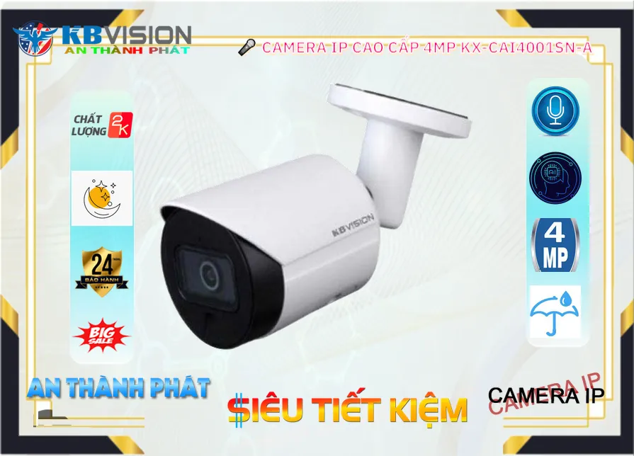 KX-CAi4001SN-A Camera Cấp Nguồ Qua Dây Mạng khả nang Phát hiện chuyển động người bằng cảm biến AI KBvision Đang giảm giá KX-CAi4001SN-A Camera Cấp Nguồ Qua Dây Mạng khả nang Phát hiện chuyển động người bằng cảm biến AI KBvision Đang giảm giá