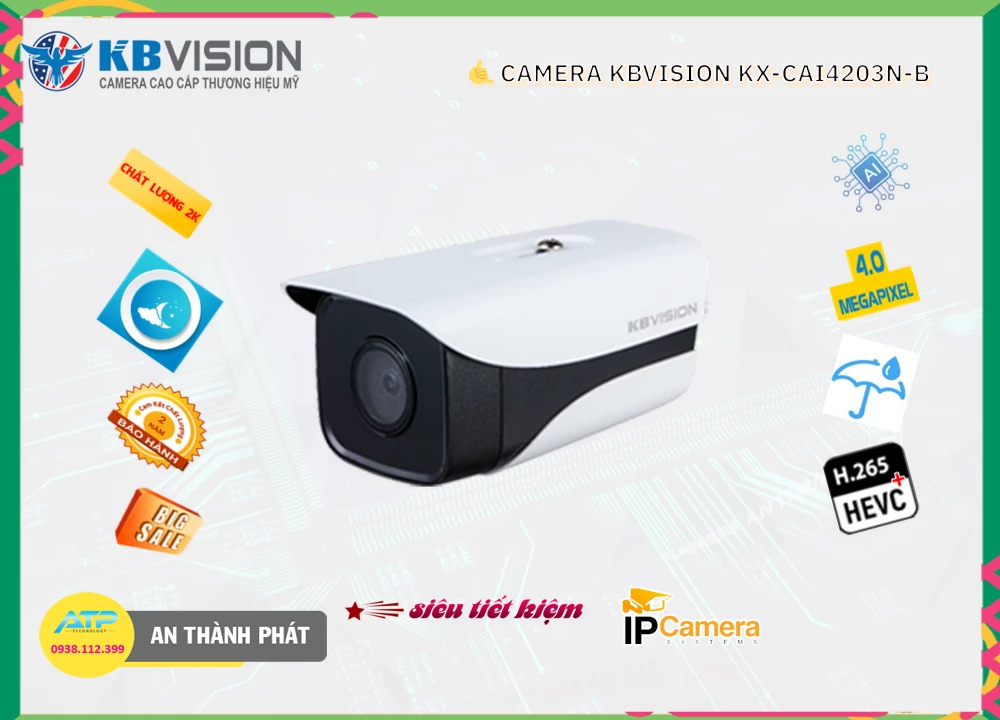 Camera KBvision KX-CAi4203N-B,KX-CAi4203N-B Giá rẻ,KX CAi4203N B,Chất Lượng Camera An Ninh KBvision KX-CAi4203N-B Mẫu