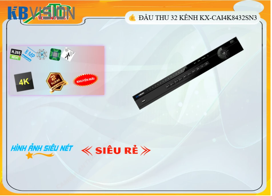 Đầu ghi KBvision KX-CAi4K8432SN3,KX-CAi4K8432SN3 Giá Khuyến Mãi, Ip Sắc Nét KX-CAi4K8432SN3 Giá rẻ,KX-CAi4K8432SN3 Công
