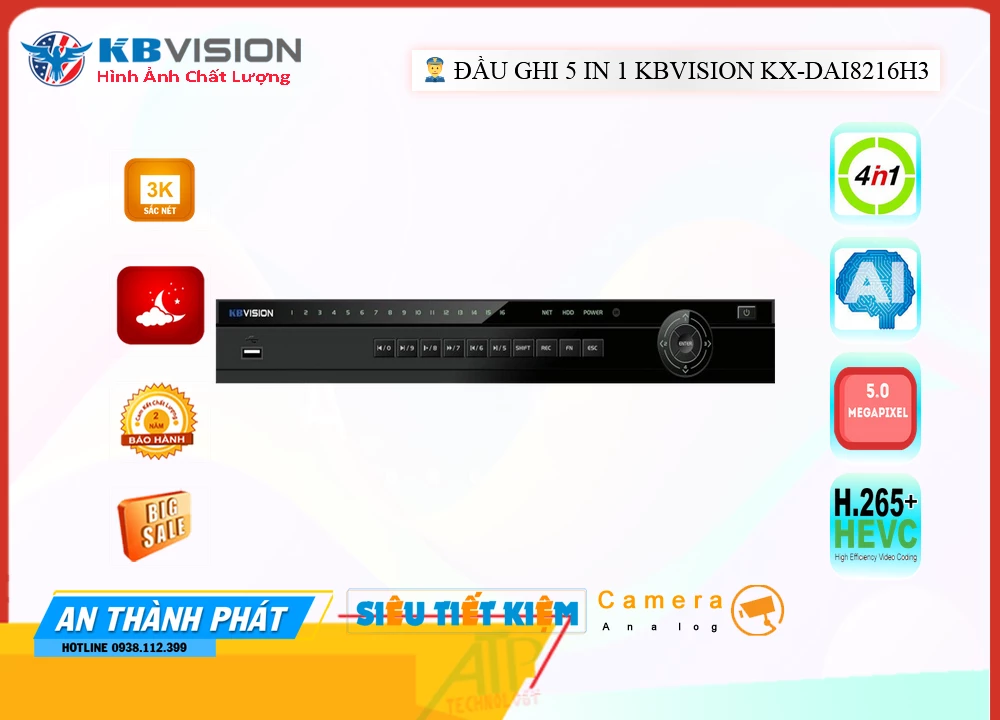 Đầu Ghi KBvision KX-DAi8216H3,KX-DAi8216H3 Giá rẻ,KX-DAi8216H3 Giá Thấp Nhất,Chất Lượng HD KX-DAi8216H3,KX-DAi8216H3