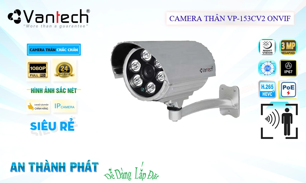 Camera Giá Rẻ VanTech VP-153CV2 Ip POE Sắc Nét Công Nghệ Mới Camera Giá Rẻ VanTech VP-153CV2 Ip POE Sắc Nét Công Nghệ Mới