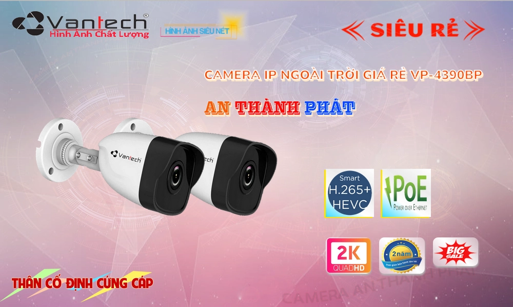 Camera Cấp Nguồ Qua Dây Mạng VP-4390BP Giá tốt