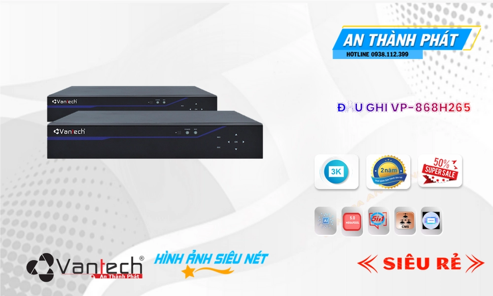 Đầu Ghi VanTech Chất Lượng VP-868H265