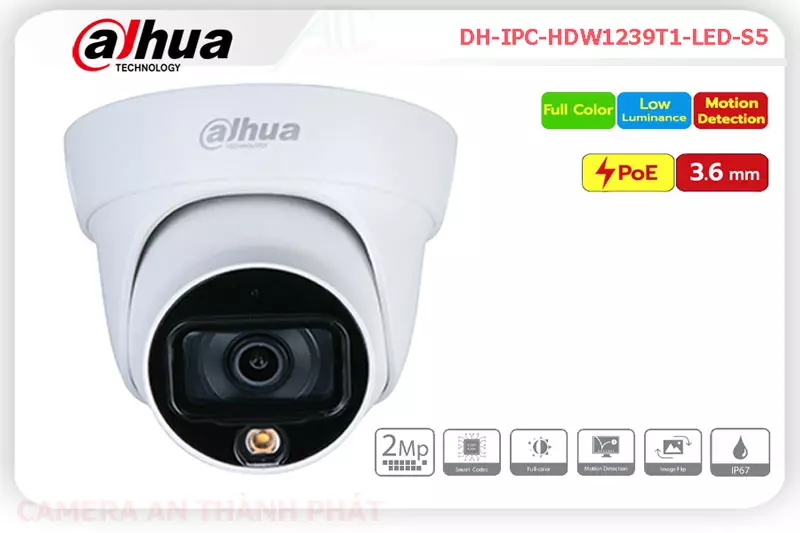 Camera IP dahua DH-IPC-HDW1239T1-LED-S5,DH-IPC-HDW1239T1-LED-S5 Giá Khuyến Mãi, Cấp Nguồ Qua Dây Mạng