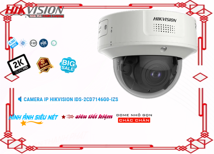 Camera Hikvision Giá rẻ iDS-2CD7146G0-IZS,iDS-2CD7146G0-IZS Giá Khuyến Mãi, Cấp Nguồ Qua Dây Mạng iDS-2CD7146G0-IZS Giá