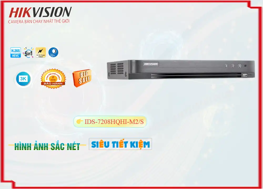 iDS-7208HQHI-M2/S Đầu ghi Camera Hikvision Chức Năng Cao Cấp,Giá Công Nghệ HD iDS-7208HQHI-M2/S,phân phối